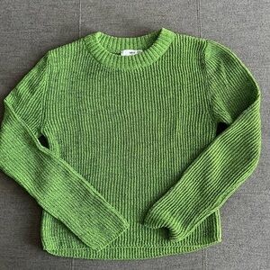 MANGO / Green Ribbed Knit Sweater